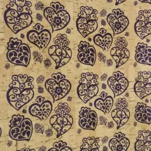 This is a filigrana from viana do castelo printed pattern on cork fabric