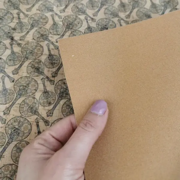 This is a guitar printed pattern on cork fabric