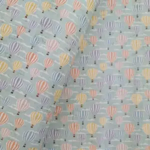 This is a balloons printed pattern on cork fabric
