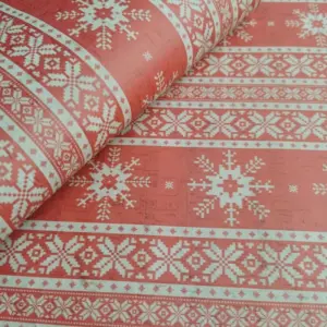 This is a christmas printed pattern on cork fabric