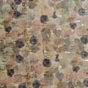 This is a colorful bubbles printed pattern on cork fabric