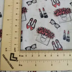 This is a fashion printed pattern on cork fabric