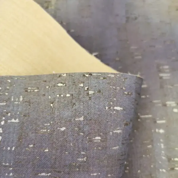 This is a jeans printed pattern on cork fabric