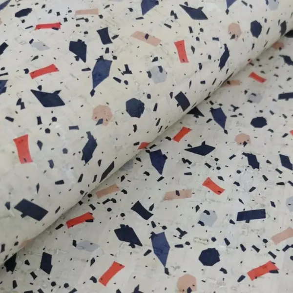 This is a marble printed pattern on cork fabric