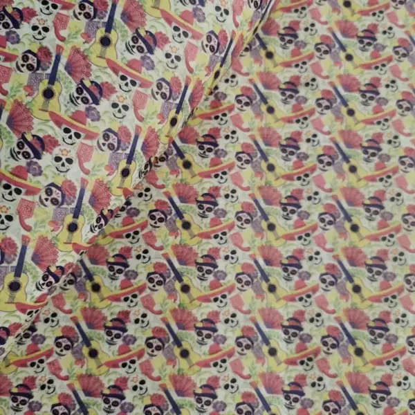 This is a mexican printed pattern on cork fabric