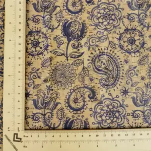 This is a cornucopia printed pattern on cork fabric