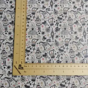 This is a toys printed pattern on cork fabric