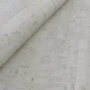 This is white rustic cork fabric