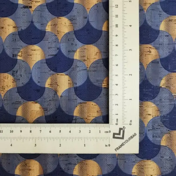 This is a abstract printed pattern on cork fabric