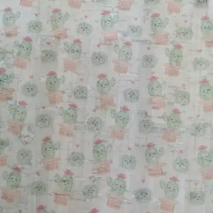 This is a cactus printed pattern on cork fabric
