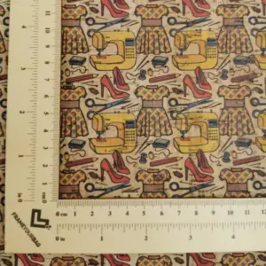 This is a fashion printed pattern on cork fabric