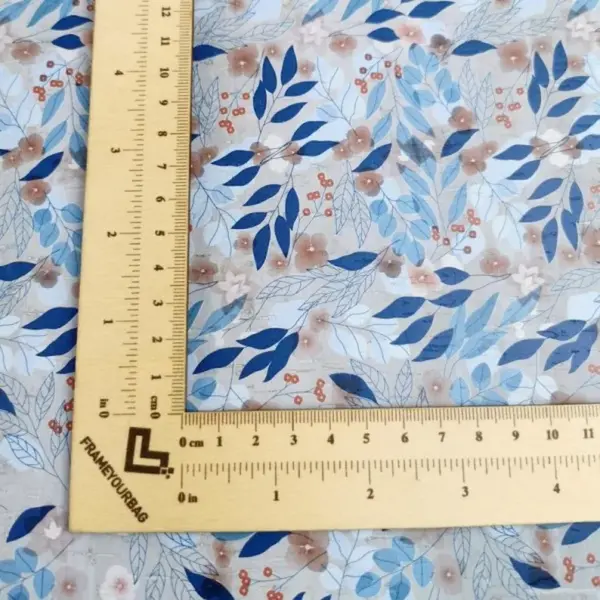 This is a leafs printed pattern on cork fabric