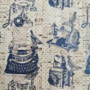 This is a vintage printed pattern on cork fabric