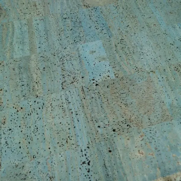 This is a petroleum blue cork fabric