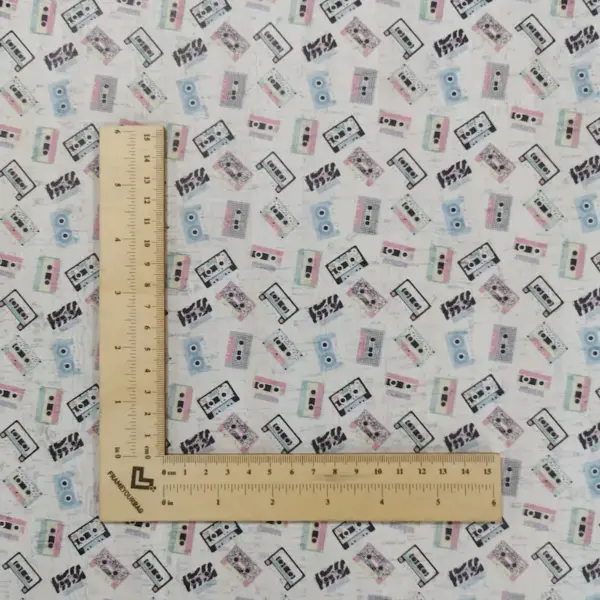 This is a music printed pattern on cork fabric