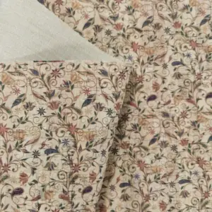 This is a flowers printed pattern on cork fabric