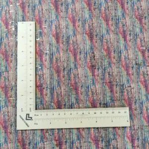 This is a plaid printed pattern on cork fabric