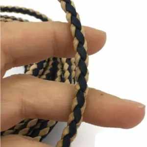 This is a 5mm natural superior and navy blue superior braided round cork cord