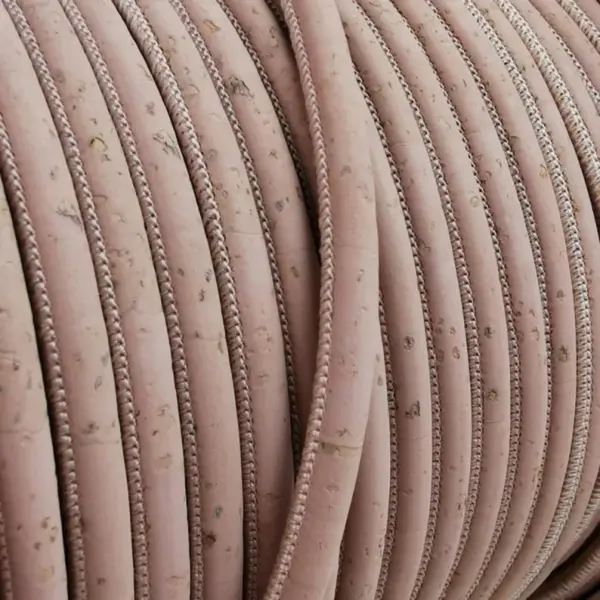 This is a 5mm light pink superior round cork cord