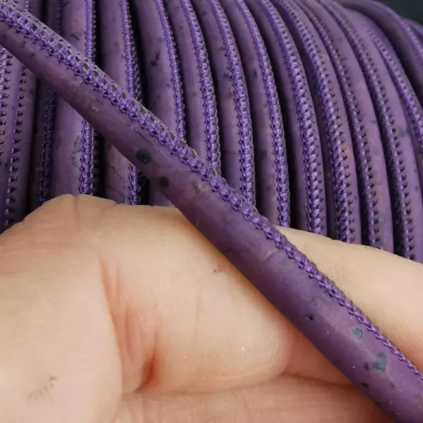 This is a 5mm purple superior round cork cord