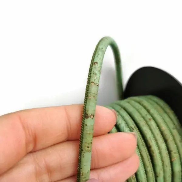 This is a 5mm royal green superior round cork cord