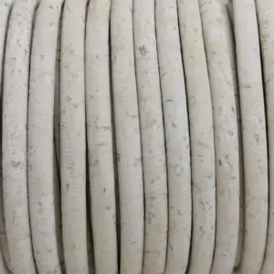 This is a 5mm white superior round cork cord