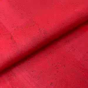This is a deep red superior cork fabric