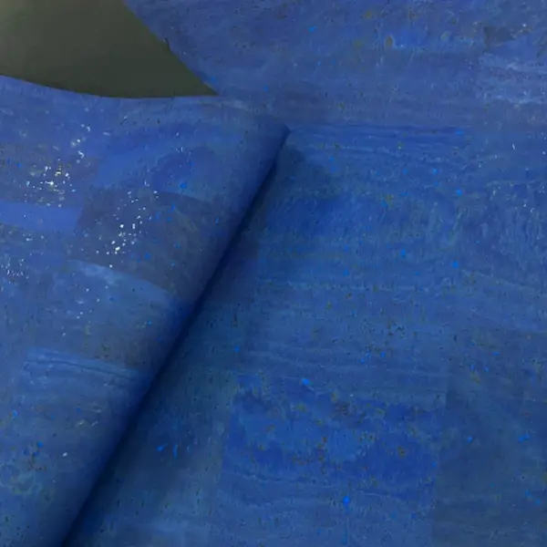 This is a royal blue superior cork fabric
