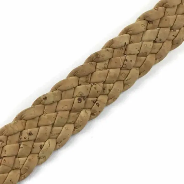 This is a 15mm natural superior braided flat cork cord