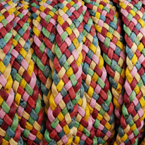 This is a 20mm colorful superior braided flat cork cord