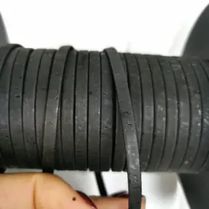 This is a 5mm black superior flat cork cord