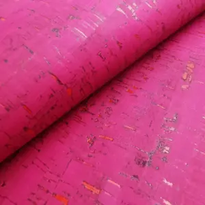 This is a fuchsia rustic cork fabric
