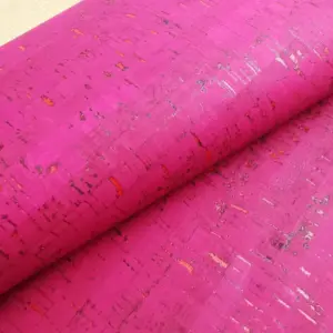 This is a fuchsia rustic cork fabric