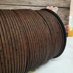 This is a 3mm round cork cord brown