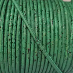This is a 3mm forest green superior round cork cord