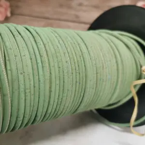 This is a 3mm green mint superior round cork cord