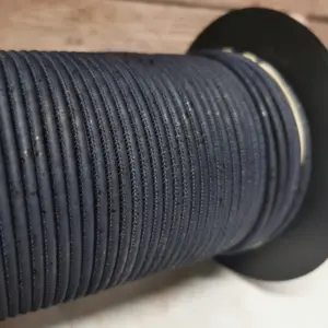 This is a 3mm round cork cord navy blue
