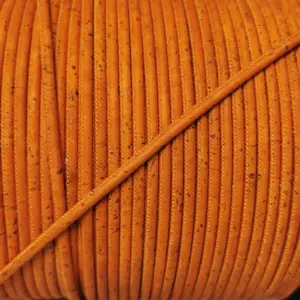 This is a 3mm round cork cord orange