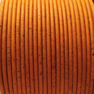 This is a 3mm round cork cord orange
