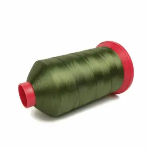 This is a army green polyester sewing thread
