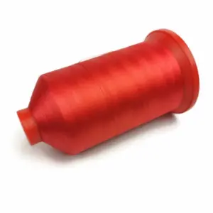 This is a deep red polyester sewing thread