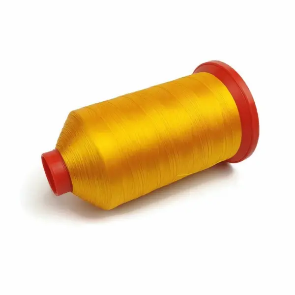 This is a yellow polyester sewing thread