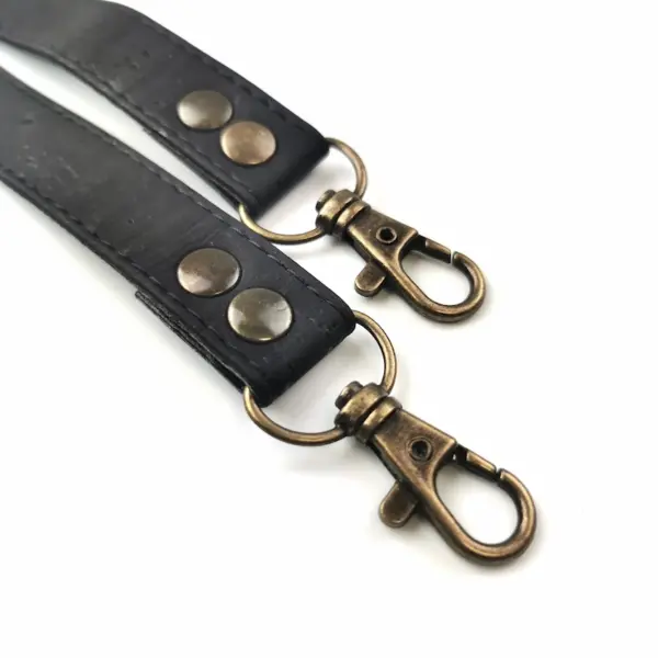 this is a 120cm black cork handle with antique brass hooks