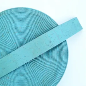 This is a 25mm light blue superior flat cork cord